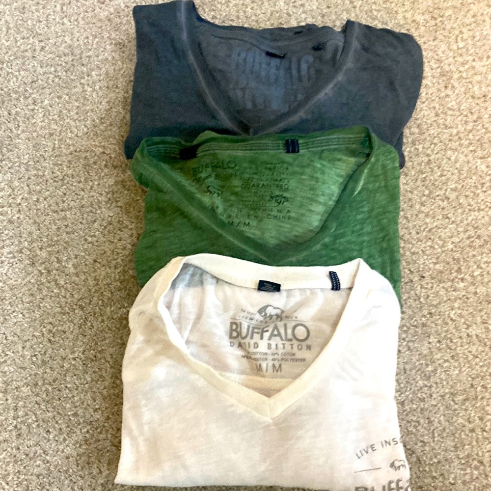 Lot of 3 Buffalo David Bitton VNECK shirts